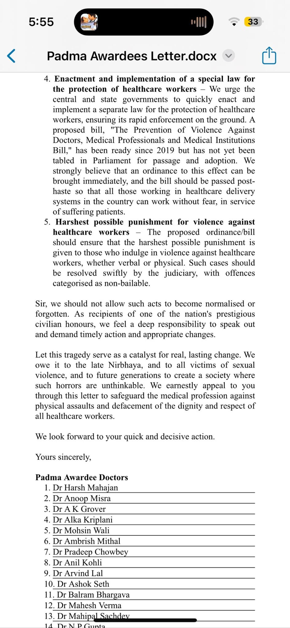 Such acts of brutality 71 Padma Awardee doctors urge PM Modi's intervention in Kolkata case; read letter snt