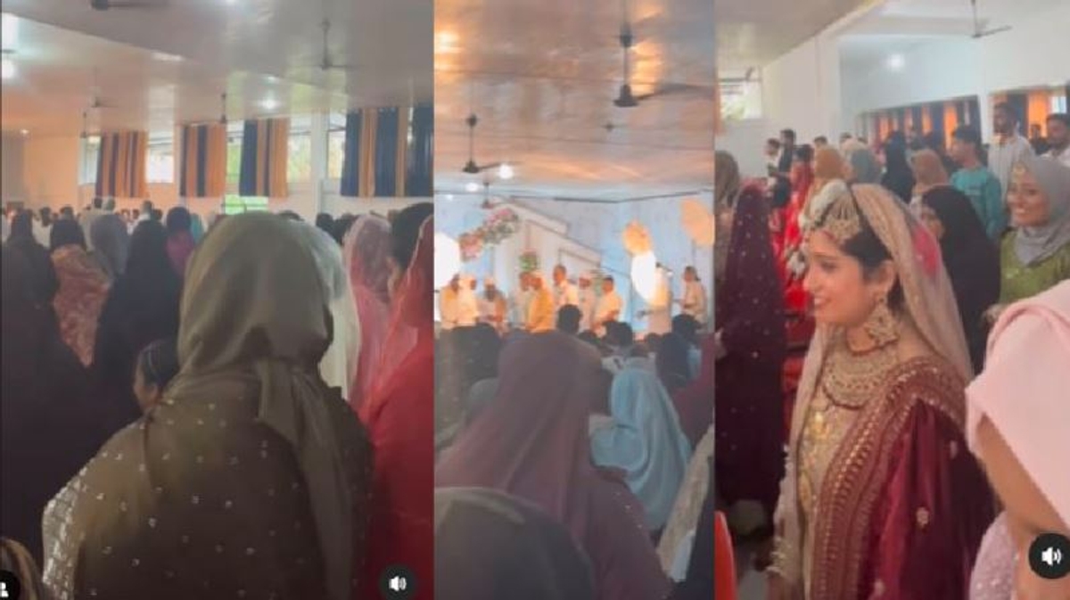 National Anthem played as Muslim couple tied knot rare video from keral goes viral akb