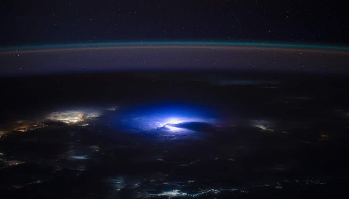 NASA astronaut Matthew Dominick has shared a spectacular image of lightning over India from space