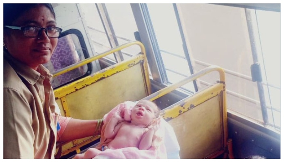 post of a mother and baby who gave birth in a bus while travelling is doing fine has gone viral on social media