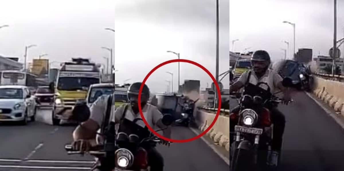 Bengaluru Accident Car Overturns On Electronic City Flyover While Making Way For Ambulance 