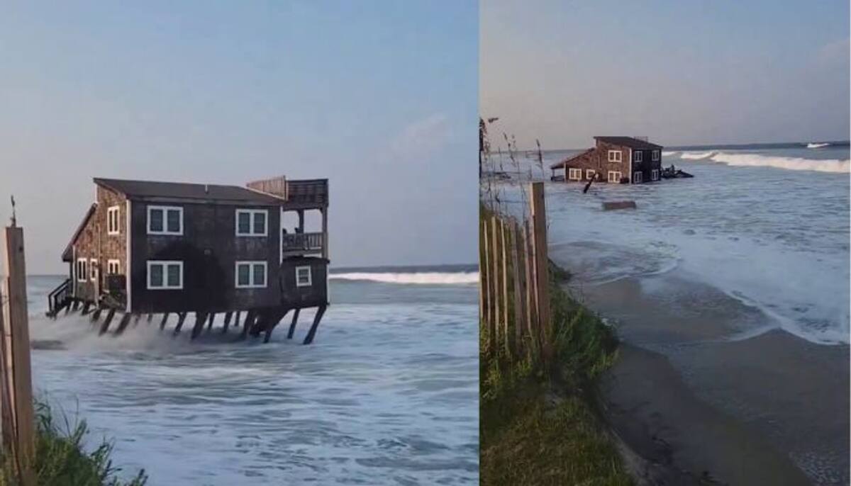 Watch Video North Carolina home collapse into sea mrq