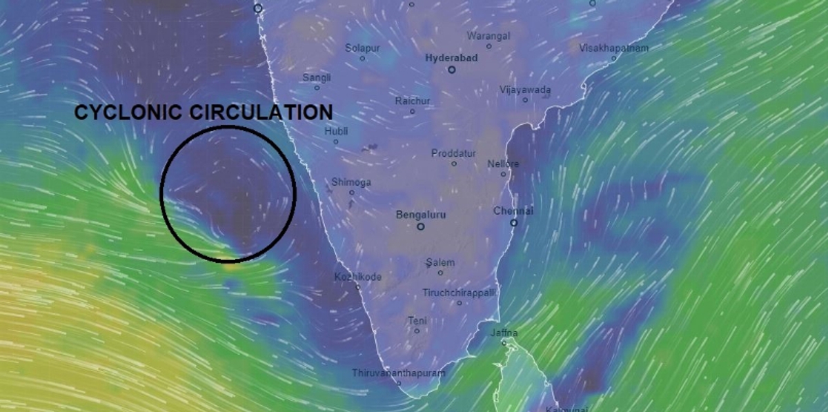 Well Marked Low Pressure Central Weather Advisory Cyclone formed over Lakshadweep Kerala rain chance for one week