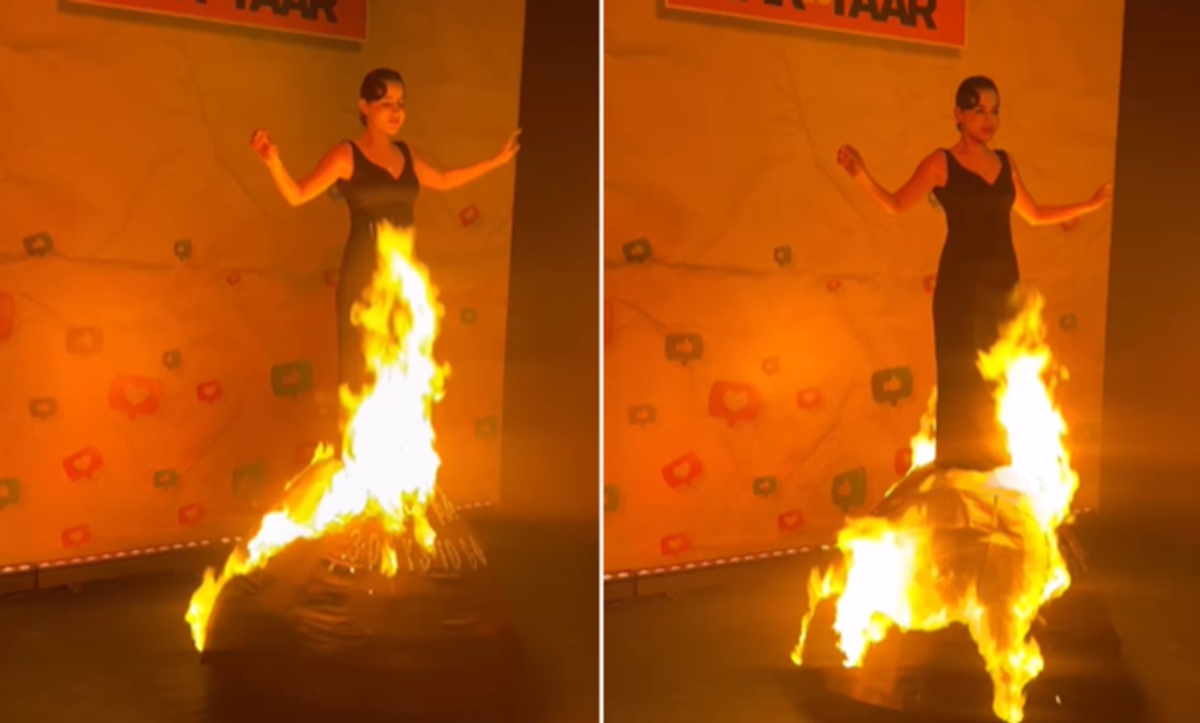 Urfi javed become more hot after preforming fire stunts request not try this at home ckm 