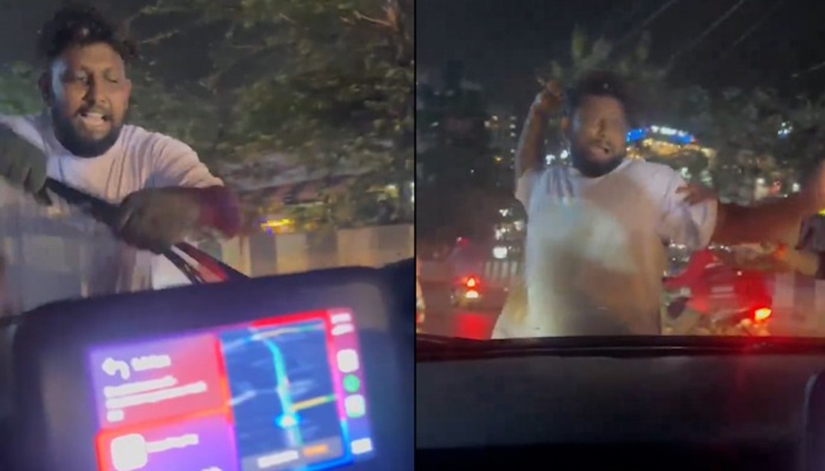 Bengaluru SHOCKER! Drunk biker smashes car windshield, creates ruckus; video goes viral (WATCH) gcw