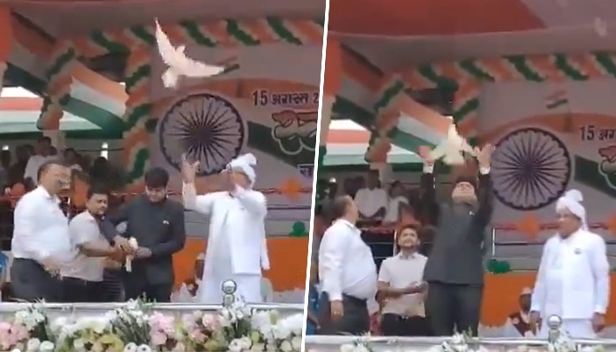 Pigeon fails to fly at Chhattisgarh Independence Day event, comparisons drawn to 'Panchayat' scene (WATCH) snt