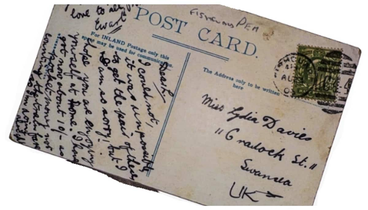 postcard which was sent 121 years ago reached the owner But it was in the hands of the third generation