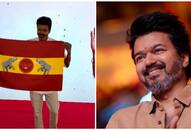 WATCH: Thalapathy Vijay reveals Flag & Anthem of newly formed political party Tamilaga Vettri Kazhagam (TVK)  NTI