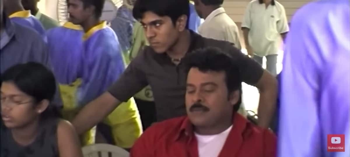 ram charan in chiranjeevi starer indra movie shootings sets making video goes viral ksr 