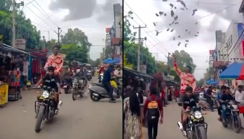 Viral video: Hyderabad YouTuber throws money on busy road, faces backlash | WATCH