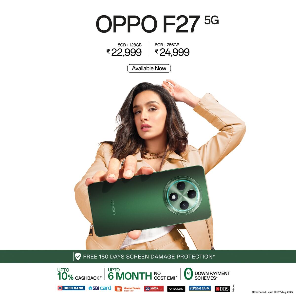 OPPO F27 5G Eye Catching Design with Stunning Halo Light Meets AI Excellence san