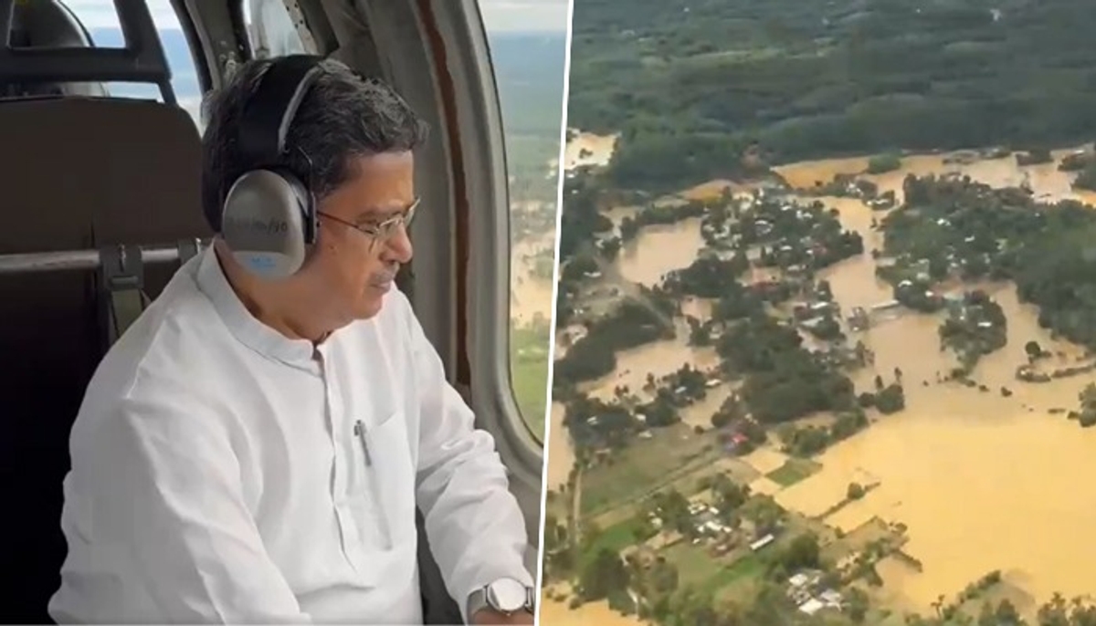 Tripura floods: CM Manik Saha conducts aerial survey of affected areas, Centre releases Rs 40 cr relief WATCH snt