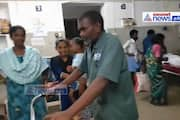 housekeeping staff administered glucose to an elderly patient in the Tiruttani Government Hospital vel