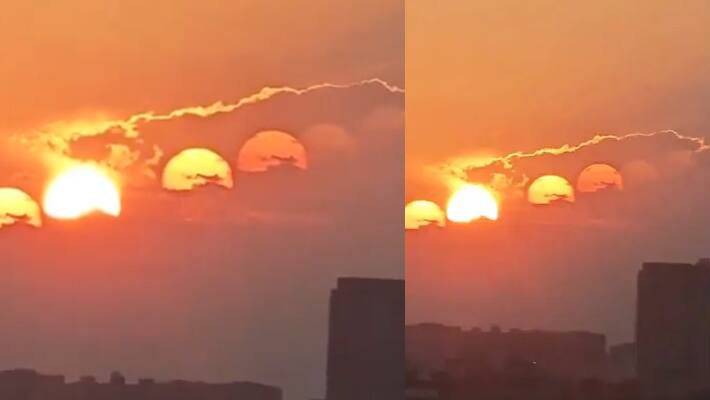 Seven Sun in China Sky