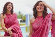 Actress Madonna Sebastian Graceful in Modern saree viral photos ans