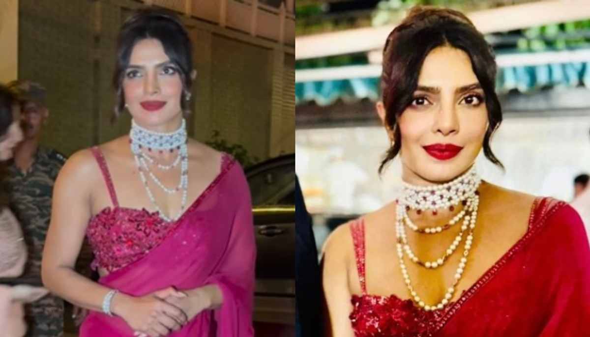 Priyanka Chopra looks MAGESTIC as she dons magenta saree for her brother's pre-wedding ceremony RKK