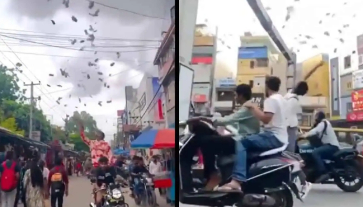 Youtuber throws currency into the air at Hyderabad, see what happened next