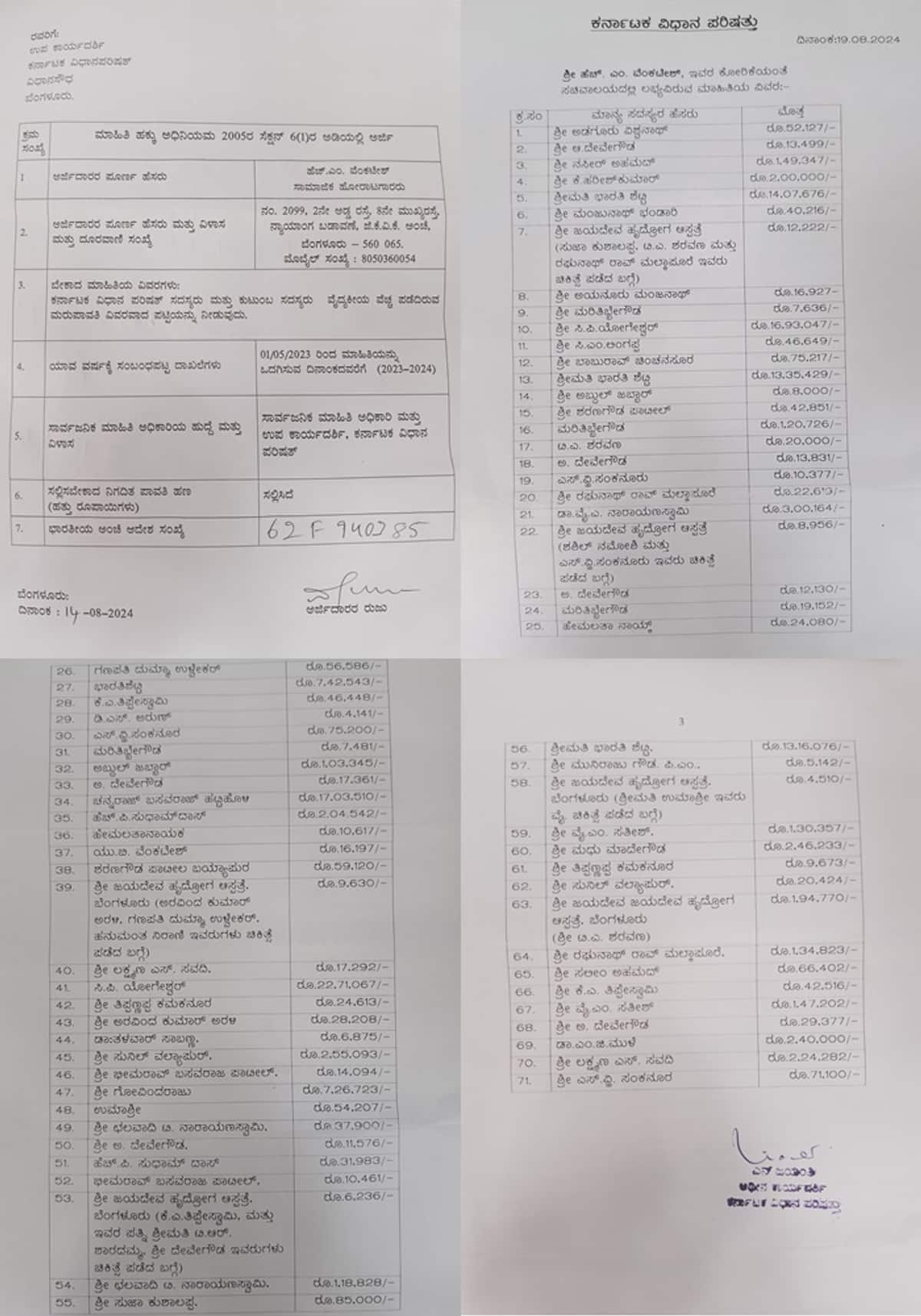 RTI reveals  MLAs claimed lakhs of rupees from the government in a single year for illness san