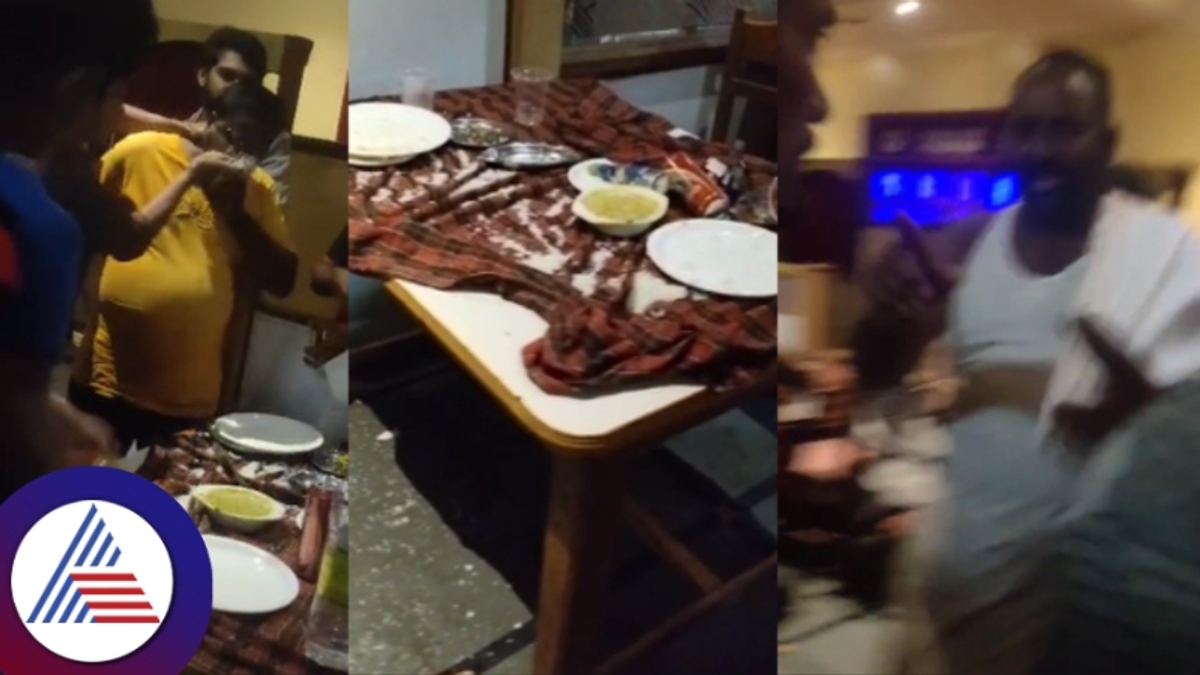 Gadag bar and restaurant staff fed the spilled rice to the drunkard video goes viral rav