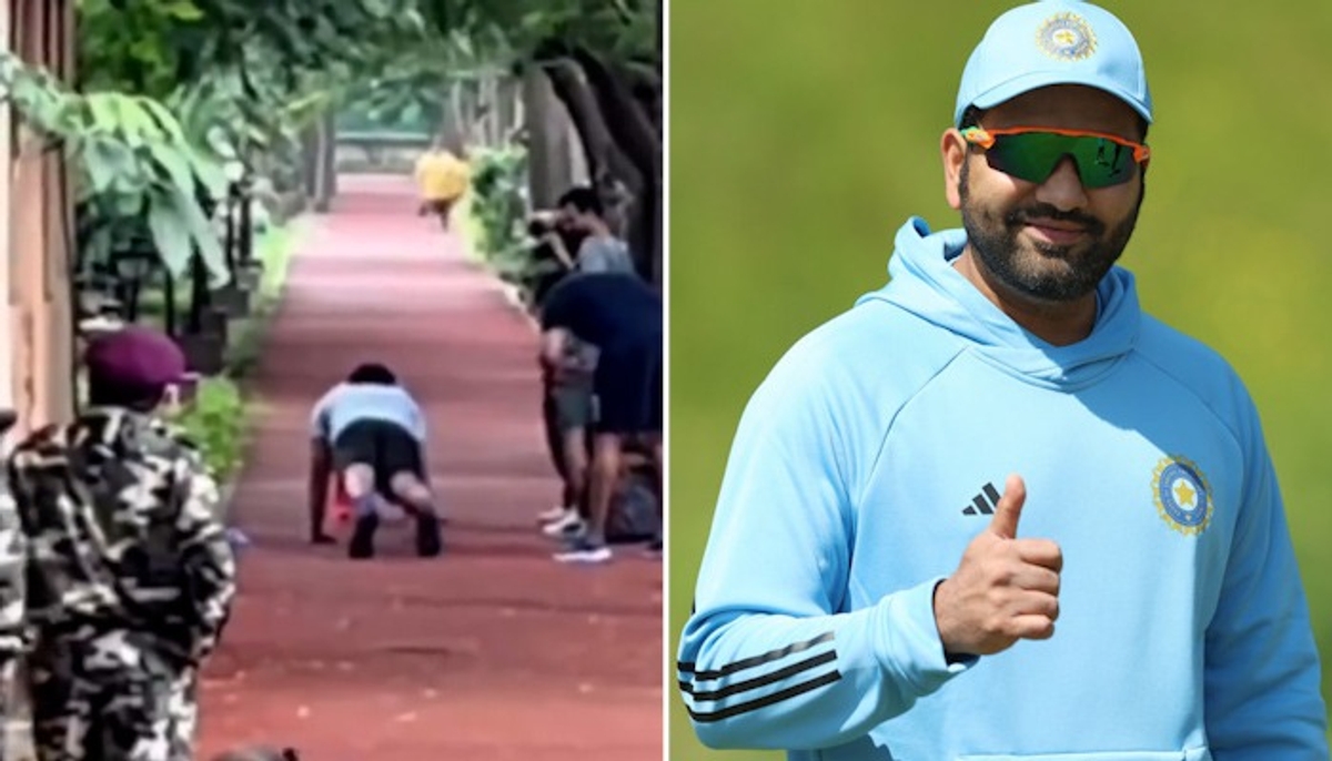 cricket Rohit Sharma training in park under the watchful eyes of Abhishek Nayar (WATCH) scr