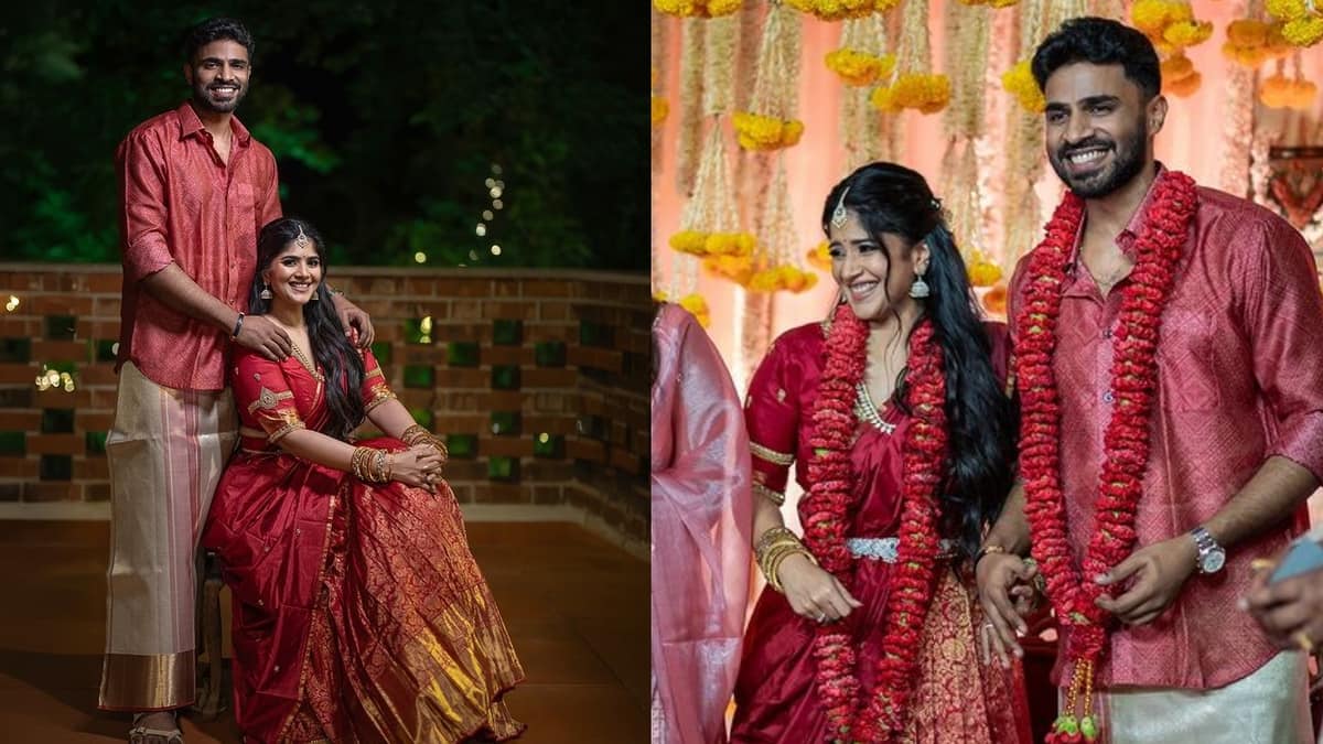 Unseen Photos of Megha Akash engagement with saai vishnu gan