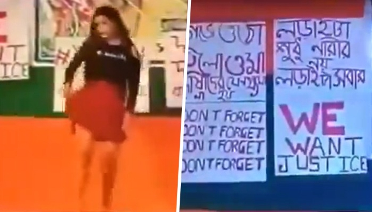 Kolkata horror: Video of girl's obscene dance with 'we want justice' banner in background sparks row (WATCH) shk