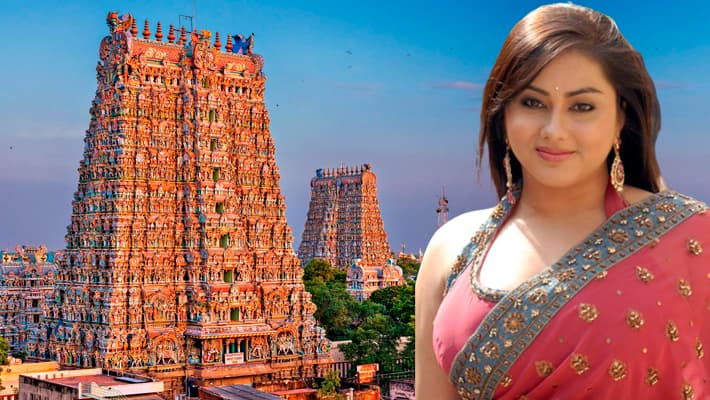 Actor Namitha asked to show Hindu identity proof at Tamil Nadu temple vvk