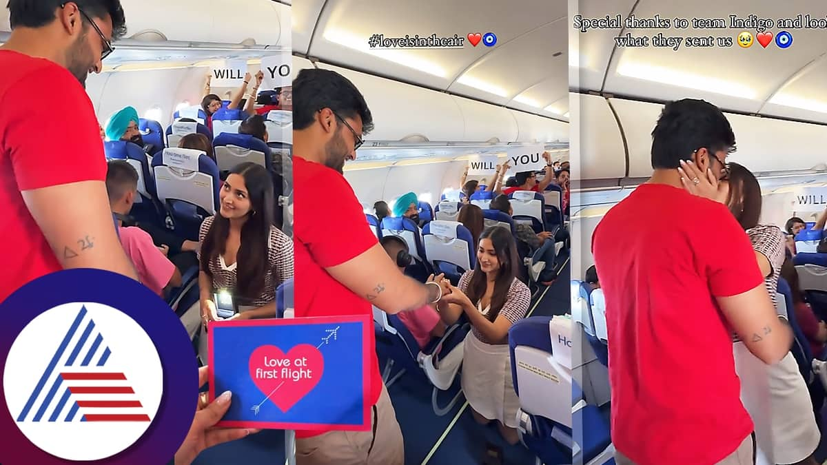 Young lady propose friend in mid air of indigo flight special moment captured ckm