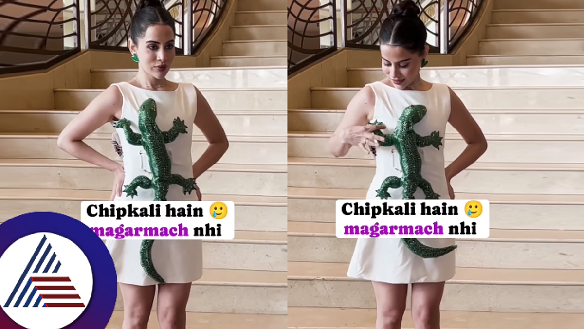 Urfi Javed with her innovative outfit game got lizard stylish on her dress netizens reacts suc