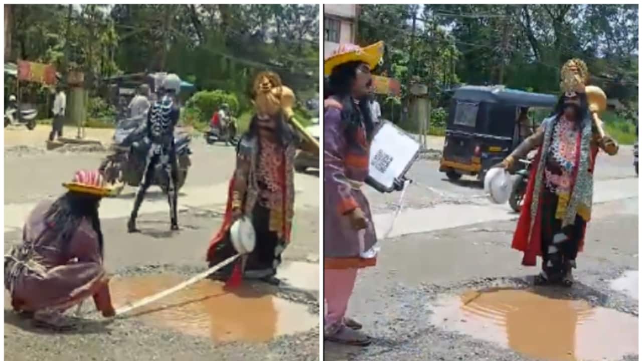 Karnataka: Mythological duo 'Yamraj' and 'Chitragupt' create buzz on Udupi roads in viral video