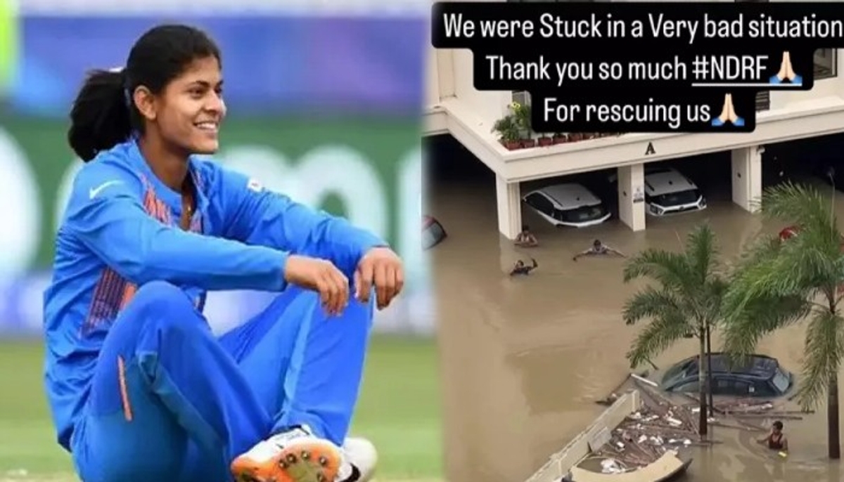 Days Ahead of Womens T20 World Cup Radha Yadav Rescued By NDRF From Very Bad Situation Amid Gujarat Floods kvn