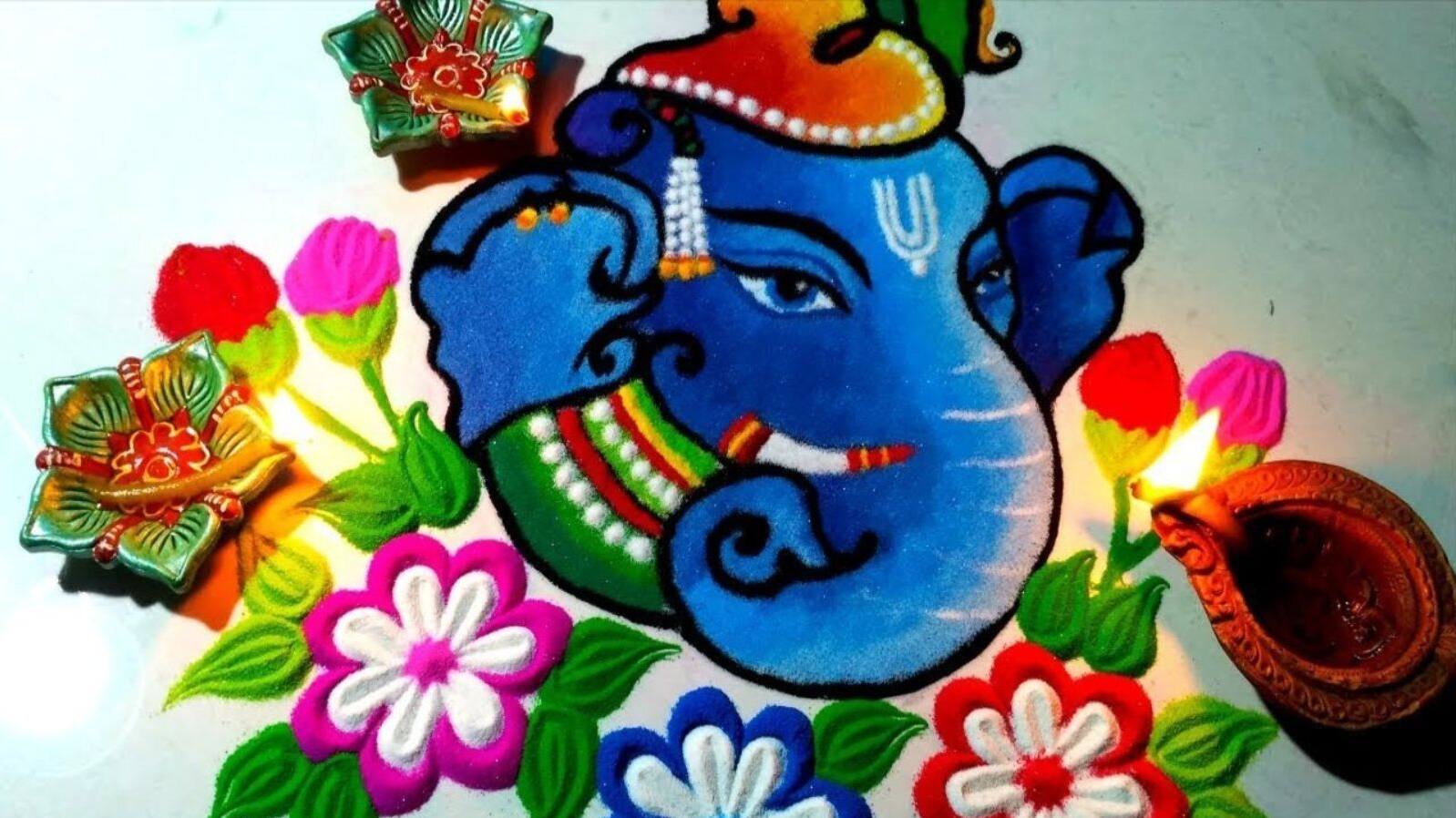 Ganpati Rangoli Designs 2024