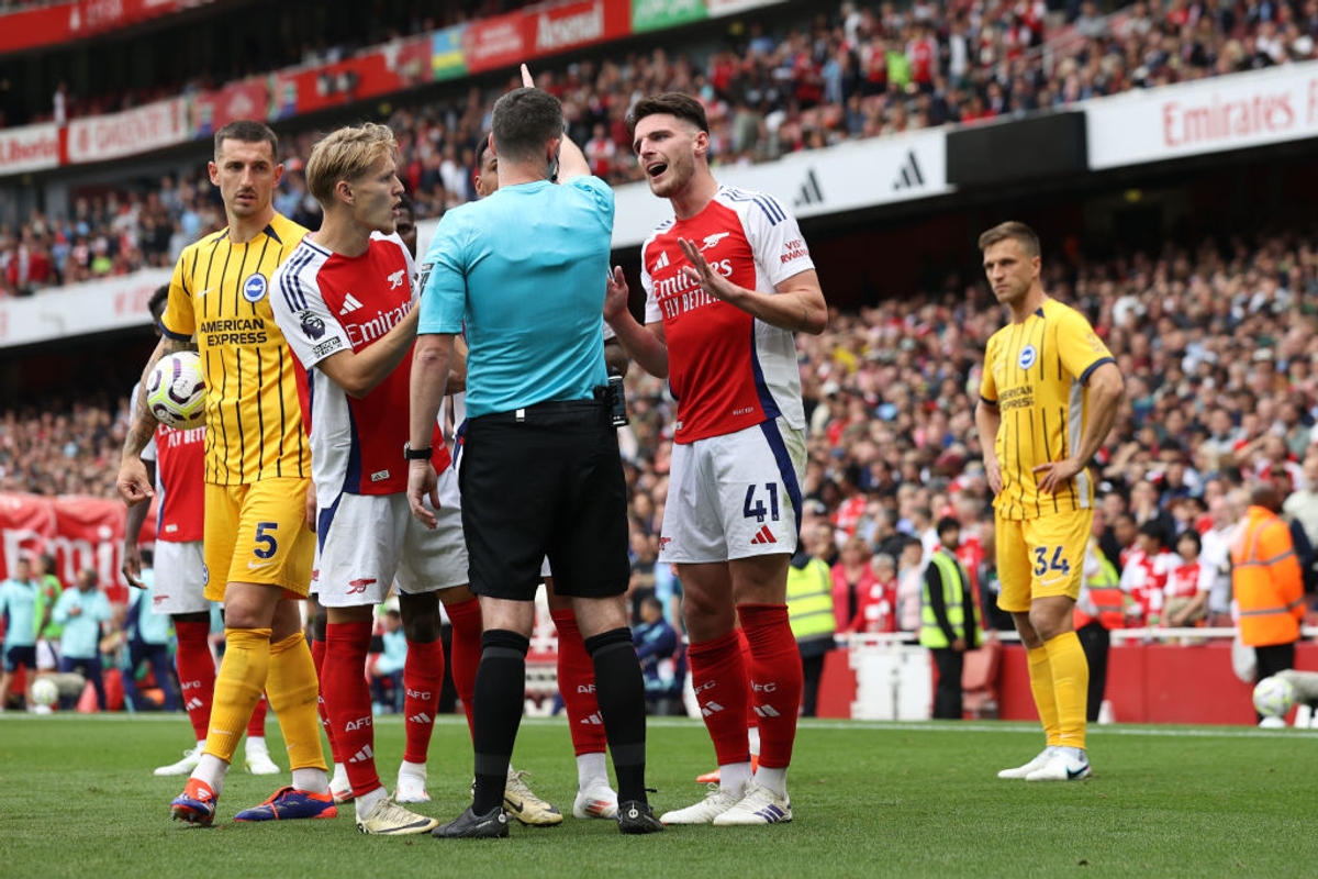 Football EPL 2024-25: Declan Rice sees red as Arsenal and Brighton battle to 1-1 draw in controversial clash snt