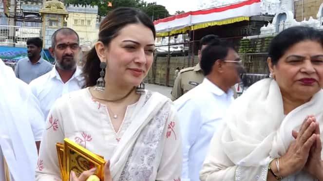 Actress Hansika Motwani offered prayers in Tirupati temple video ans