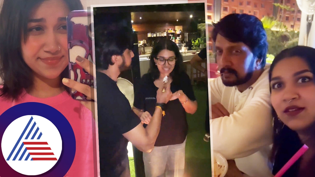 daughter sanvi sudeep wished father kiccha sudeep on his birthday roo