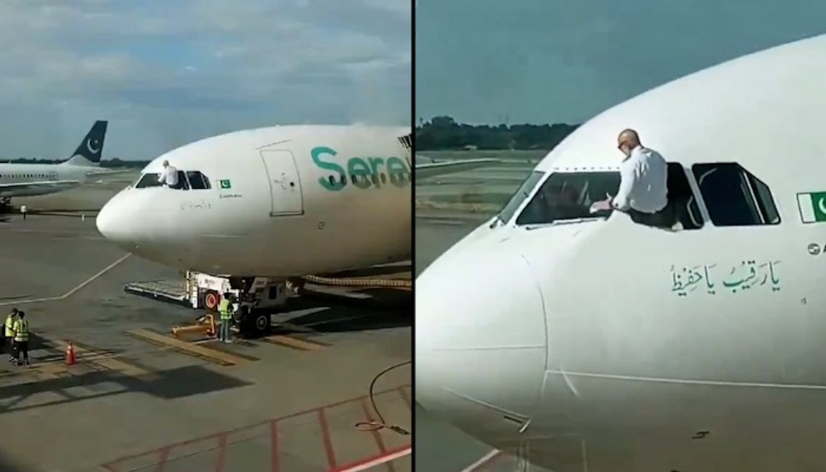 Pakistan being Pakistan Viral video shows pilot cleaning plane's windscreen, sets Internet abuzz (WATCH) snt