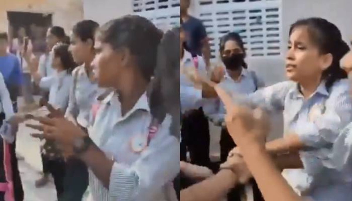 college girls thrash shop keeper who misbehaving with their friend 