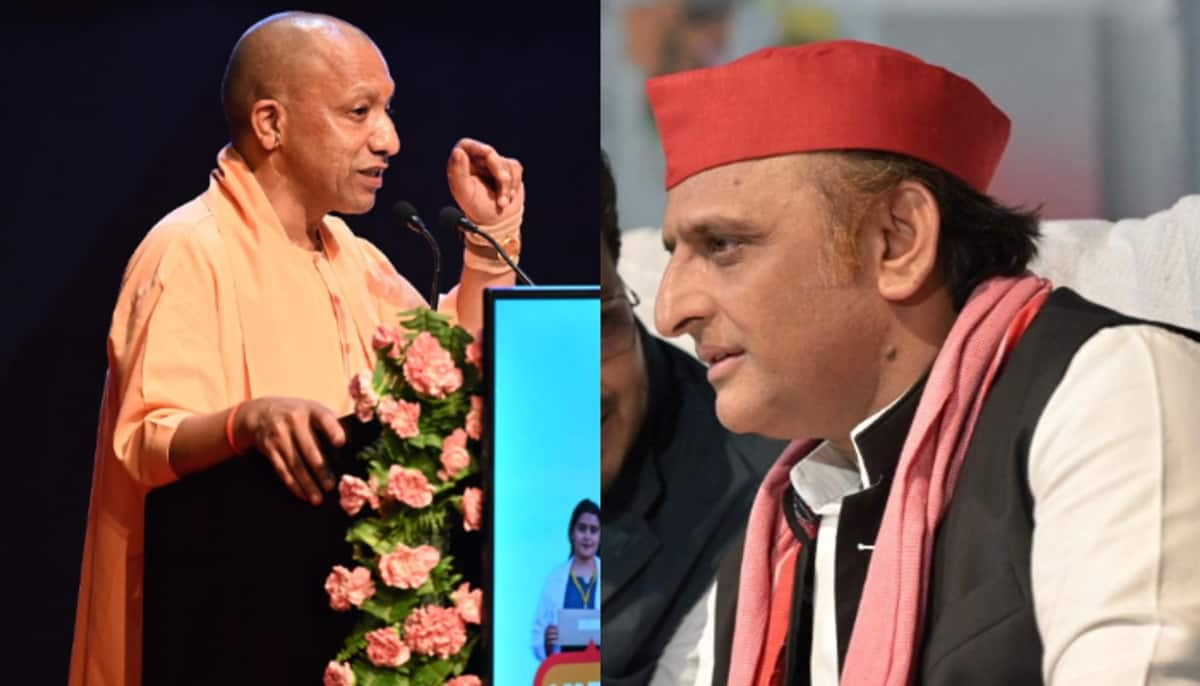 UP CM Yogi Adityanath and Akhilesh Yadav over Bulldozer remark