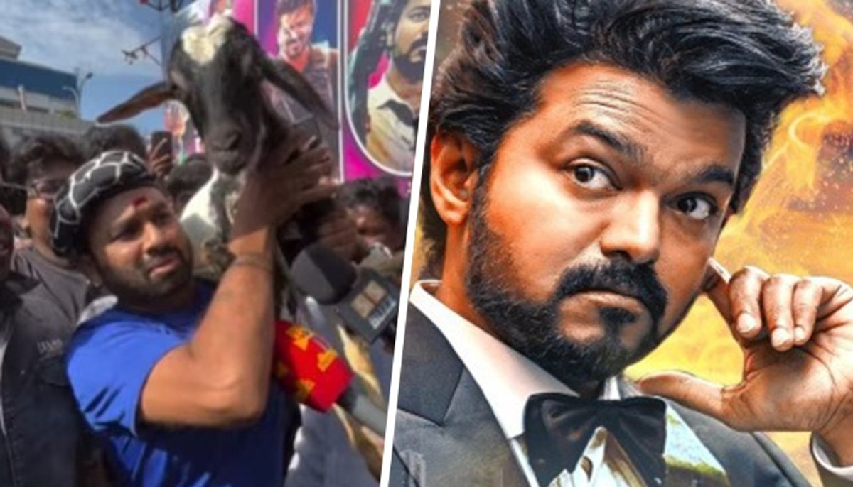 Viral Video: Tamil actor Cool Suresh carries real goat to watch Thalapathy Vijay's 'GOAT' in cinema (WATCH) RBA