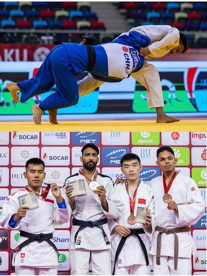 <p>कपिल ने ब्रॉन्ज मेडल मैच में ब्राजील के खिलाड़ी को केवल 33 सेकंड में हराया और मेंस 60 KG J1 कैटेगिरी में मेडल अपने नाम किया।</p>
