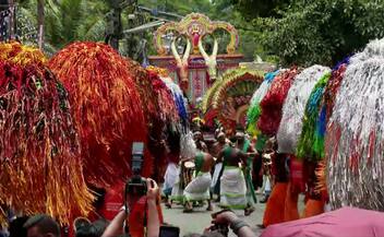 Onam 2024 Thrippunithura athachamayam procession with colorful spectacles onam celebration officially started in kerala