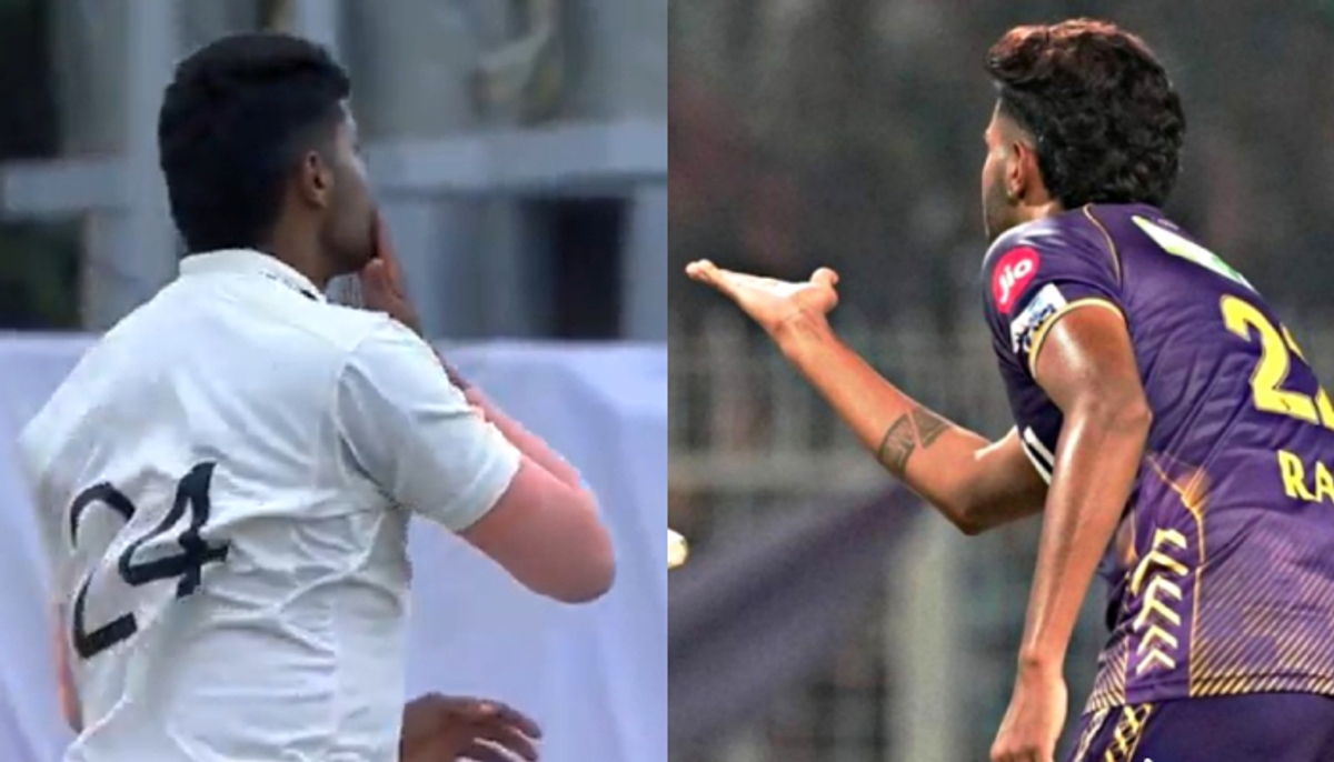 Harshit Rana brings back flying-kiss celebration after dismissing Ruturaj Gaikwad in Duleep Trophy 2024