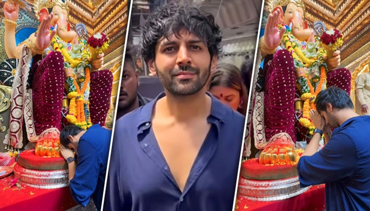 Kartik Aaryan at Lalbaugcha Raja: Actor walks barefoot as he visits pandal to seek blessings (VIDEO) RBA