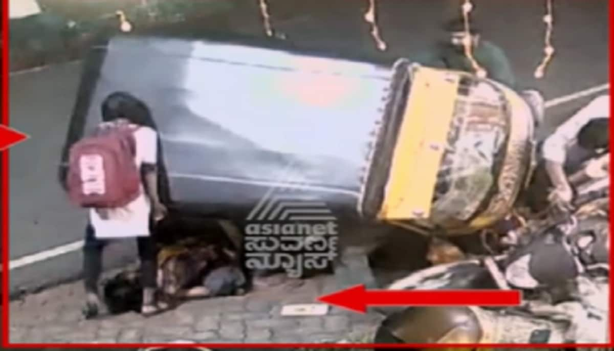 Mangaluru auto accident in kinnigoli daughter Lift the three wheeler rickshaw san