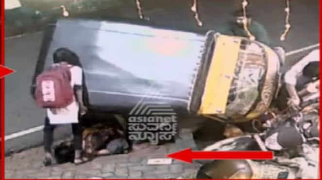 Mangaluru auto accident in kinnigoli daughter Lift the three wheeler rickshaw san