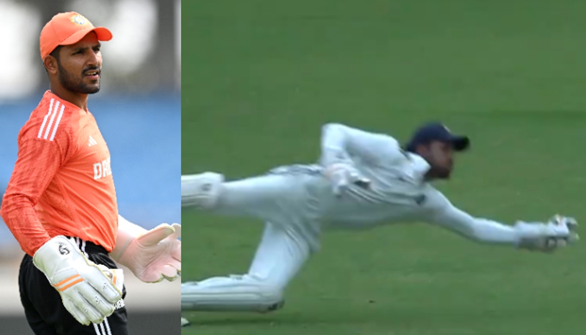 cricket Duleep Trophy 2024: Dhruv Jurel takes stunning catch down leg side to remove Musheer Khan (WATCH) scr