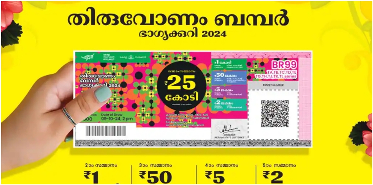 Kerala Lottery Onam Bumper BR 99 Results October 09 2024 winning ticket prize money 1st prize is Rs 25 crore anr