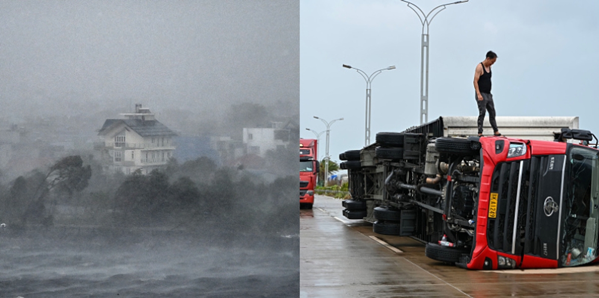 Super Typhoon Yagi hits Vietnam very badly kills 18 powerful storm flying debris have caused damage to buildings and vehicles