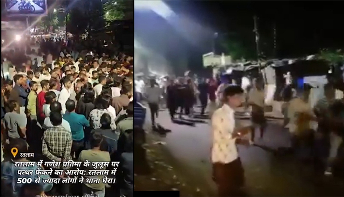 Stone-pelting at Ganesh Chaturthi procession in MP's Ratlam causes chaos, irked crowd stage protests (WATCH) shk