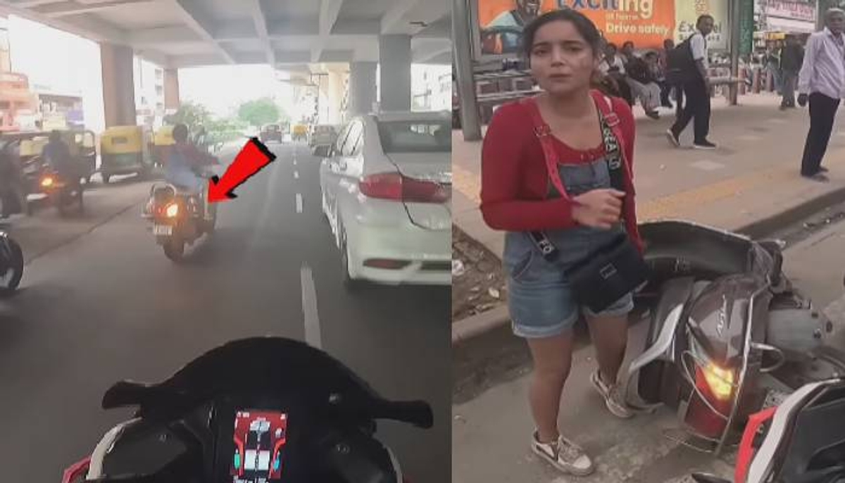 woman rash driving and violating traffic rules video 